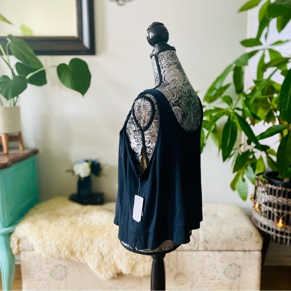 🏷️ 4/$25 NWT BP. Nordstrom Twist Strap Boxy Fit Crop Tank, Size 1X - Black - Picture 5 of 7